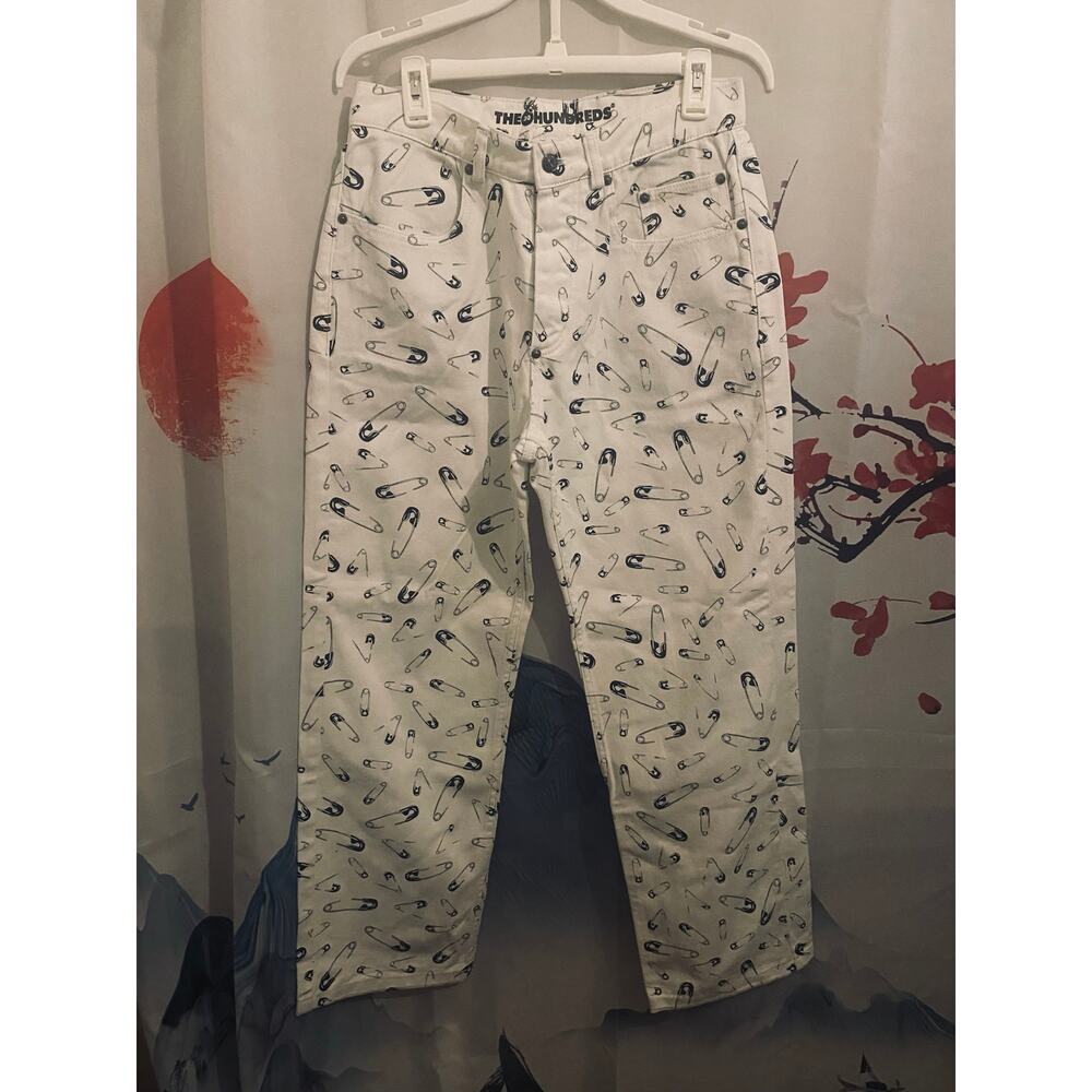 The Hundreds Skater Jeans White Denim Bomb AOP Pins